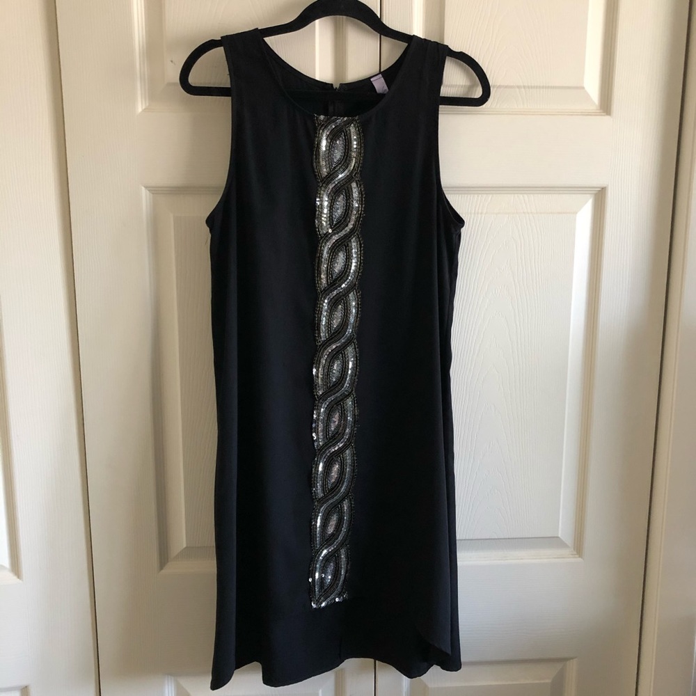 Black Dress with Sequin pattern down the front - Picture 1 of 3